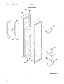 03 - Freezer Door parts for Frigidaire Refrigerator FFSC2323LE5 / from AppliancePartsPros.com