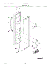 03 - Freezer Door parts for Frigidaire Refrigerator LGHC2342LF3 / from AppliancePartsPros.com