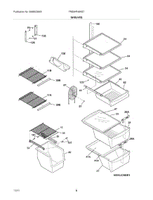 09 - Shelves parts for Frigidaire Refrigerator FRS6HR45KS7 / from AppliancePartsPros.com