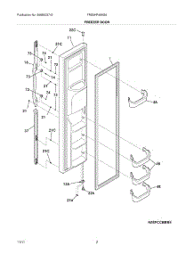 03 - Freezer Door parts for Frigidaire Refrigerator FRS6HR45KS6 / from AppliancePartsPros.com