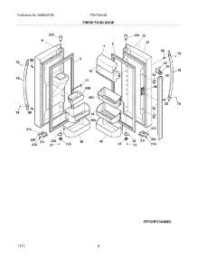 05 - Fresh Food Door parts for Frigidaire Refrigerator FGHF2344MF2 / from AppliancePartsPros.com