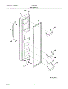 03 - Freezer Door parts for Frigidaire Refrigerator FGHC2335LP3 / from AppliancePartsPros.com