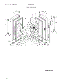 05 - Fresh Food Door parts for Frigidaire Refrigerator FPHF2399MF2 / from AppliancePartsPros.com