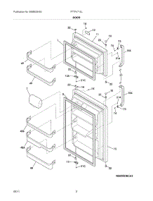 03 - Door parts for Frigidaire Refrigerator FFTR1715LW8 / from AppliancePartsPros.com