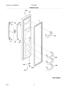 03 - Freezer Door parts for Frigidaire Refrigerator FFHS2322MM1 / from AppliancePartsPros.com