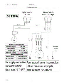 04 - Wiring Diagram parts for Frigidaire Hood FHWC3025MSA / from AppliancePartsPros.com