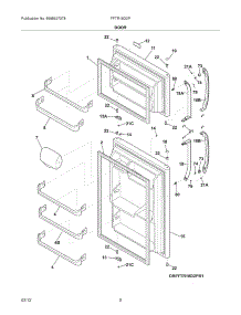 03 - Doors parts for Frigidaire Refrigerator FFTR18D2PB1 / from AppliancePartsPros.com