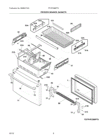 03 - Freezer Drawer, Baskets parts for Frigidaire Refrigerator FPHF2399PF0 / from AppliancePartsPros.com