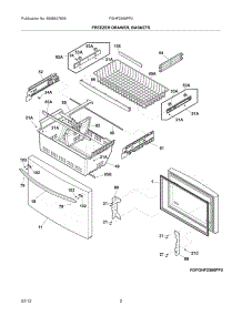 03 - Freezer Drawer, Baskets parts for Frigidaire Refrigerator FGHF2366PF0 / from AppliancePartsPros.com