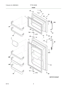 03 - Doors parts for Frigidaire Refrigerator FFTR2126NM8 / from AppliancePartsPros.com