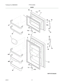 03 - Doors parts for Frigidaire Refrigerator FFTR2126NK6 / from AppliancePartsPros.com