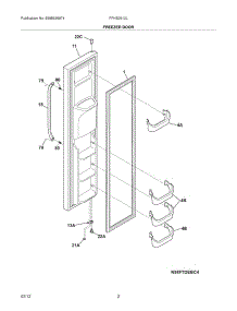 03 - Freezer Door parts for Frigidaire Refrigerator FFHS2612LSE / from AppliancePartsPros.com