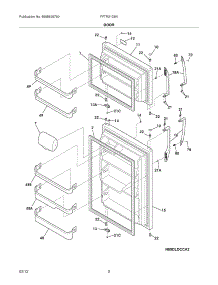 03 - Doors parts for Frigidaire Refrigerator FFTR2126NW3 / from AppliancePartsPros.com