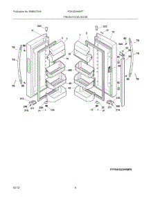 05 - Fresh Food Door parts for Frigidaire Refrigerator FGHG2344MF7 / from AppliancePartsPros.com