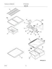 07 - Shelves parts for Frigidaire Refrigerator FFTR2126NQ5 / from AppliancePartsPros.com