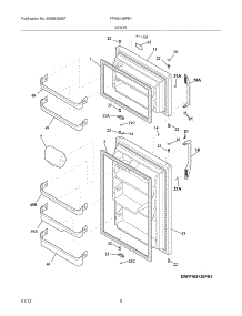 03 - Doors parts for Frigidaire Refrigerator FFHI2126PB1 / from AppliancePartsPros.com