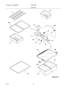07 - Shelves parts for Frigidaire Refrigerator FFHI2126PB1 / from AppliancePartsPros.com