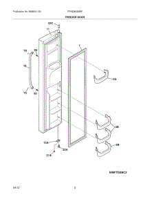 03 - Freezer Door parts for Frigidaire Refrigerator FFHS2622MSF / from AppliancePartsPros.com