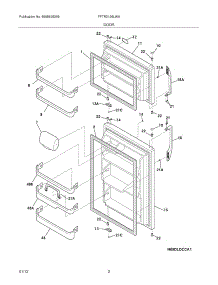03 - Doors parts for Frigidaire Refrigerator FFTR2126LWA / from AppliancePartsPros.com