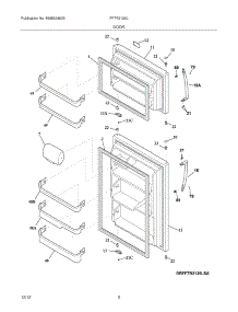 03 - Doors parts for Frigidaire Refrigerator FFTR2126LSB / from AppliancePartsPros.com