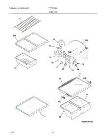 07 - Shelves parts for Frigidaire Refrigerator FFTR2126LSB / from AppliancePartsPros.com