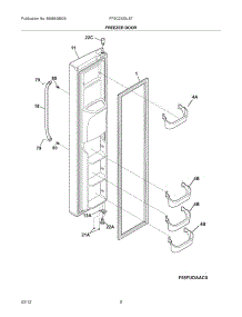 03 - Freezer Door parts for Frigidaire Refrigerator FFSC2323LS7 / from AppliancePartsPros.com