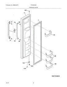 03 - Freezer Door parts for Frigidaire Refrigerator FFHS2322MB5 / from AppliancePartsPros.com
