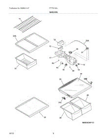 07 - Shelves parts for Frigidaire Refrigerator FFTR2126LK8 / from AppliancePartsPros.com