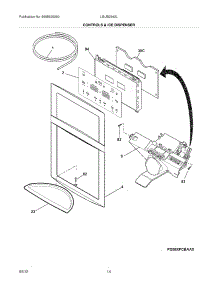 13 - Controls & Ice Dispenser parts for Frigidaire Refrigerator LGUB2642LE9 / from AppliancePartsPros.com