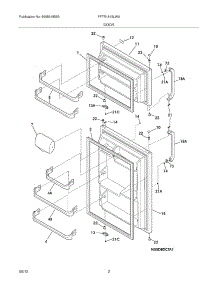 03 - Doors parts for Frigidaire Refrigerator FFTR1513LWA / from AppliancePartsPros.com