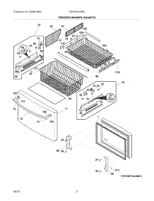 03 - Freezer Drawer, Baskets parts for Frigidaire Refrigerator FGHF2344MF6 / from AppliancePartsPros.com