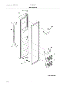 03 - Freezer Door parts for Frigidaire Refrigerator FPHS2386LF6 / from AppliancePartsPros.com