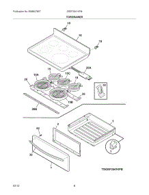 07 - Top / Drawer parts for Frigidaire Range DGEF3041KFM / from AppliancePartsPros.com