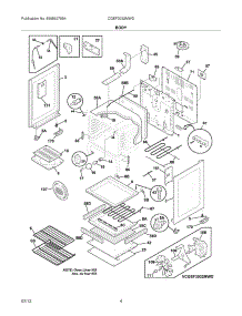 05 - Body parts for Frigidaire Range CGEF3032MWD / from AppliancePartsPros.com
