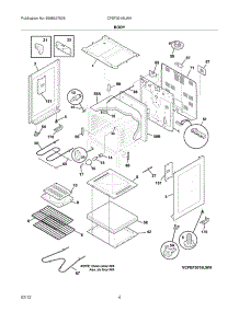 05 - Body parts for Frigidaire Range CFEF3016LWH / from AppliancePartsPros.com