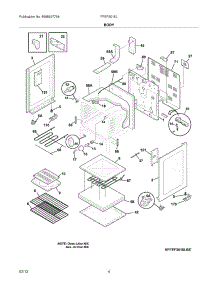 05 - Body parts for Frigidaire Range FFEF3018LWG / from AppliancePartsPros.com