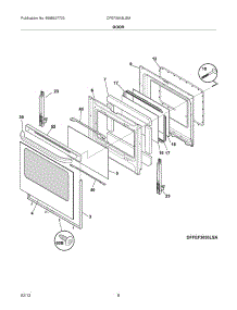 09 - Door parts for Frigidaire Range CFEF3048LSM / from AppliancePartsPros.com