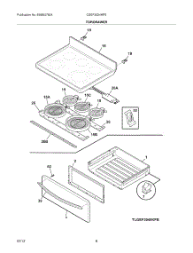 07 - Top / Drawer parts for Frigidaire Range CGEF3034MFE / from AppliancePartsPros.com