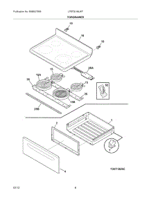 07 - Top / Drawer parts for Frigidaire Range LFEF3018LWF / from AppliancePartsPros.com