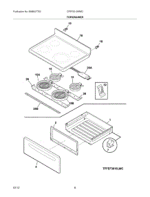 07 - Top / Drawer parts for Frigidaire Range CFEF3019MWD / from AppliancePartsPros.com