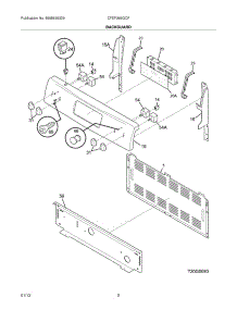 03 - Backguard parts for Frigidaire Range CFEF366GCF / from AppliancePartsPros.com