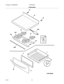 07 - Top / Drawer parts for Frigidaire Range CFEF366GCF / from AppliancePartsPros.com