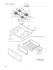07 - Top / Drawer parts for Frigidaire Range FFEF3015PWA / from AppliancePartsPros.com