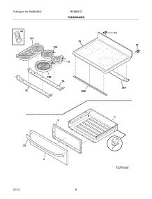 07 - Top / Drawer parts for Frigidaire Range FEFB89ECF / from AppliancePartsPros.com