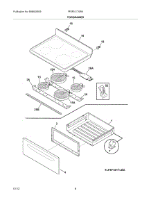 07 - Top / Drawer parts for Frigidaire Range FFEF3017XWA / from AppliancePartsPros.com