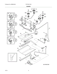 05 - Burner parts for Frigidaire Range FFGF3027LSG / from AppliancePartsPros.com