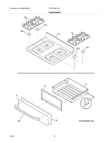 09 - Top / Drawer parts for Frigidaire Range FFGF3051LSH / from AppliancePartsPros.com