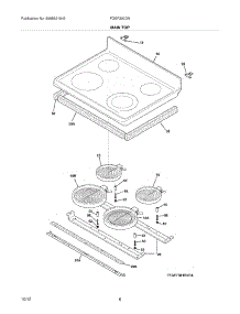 07 - Main Top parts for Frigidaire Range FGEF300DNWA / from AppliancePartsPros.com