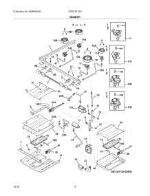 05 - Burner parts for Frigidaire Range FGGF301DNWB / from AppliancePartsPros.com