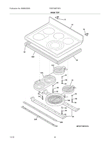 07 - Main Top parts for Frigidaire Range FGEF308TNFA / from AppliancePartsPros.com
